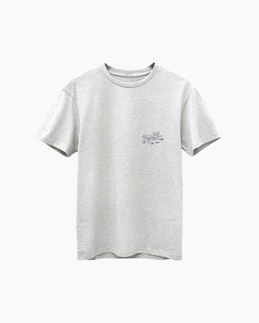 Money's Tee front view — heather gray graphic golf tee by Fiori Golf