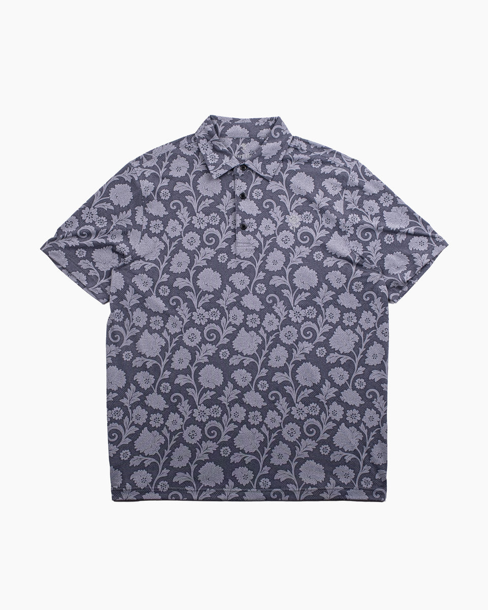 fr2ゴルフ Paisley Full Pattern Polo Shirt Phantom Polo Paisley Blue | Golf Polo | Fiori Golf