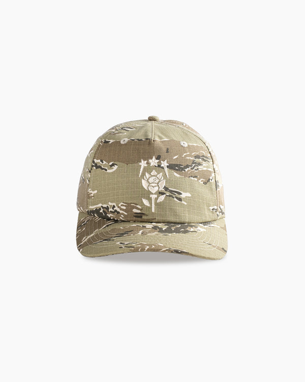 Dune Hat Limited Edition Camo front view — cotton ripstop golf cap by Fiori Golf