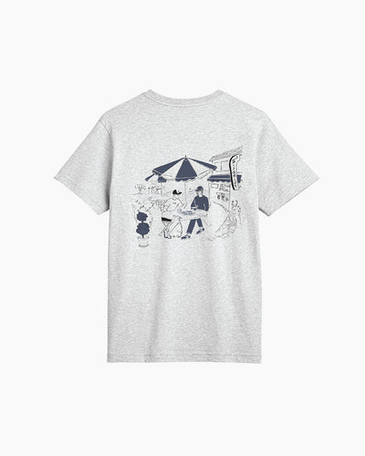 Money's Tee back view — Fiori Bar & Ristorante graphic in heather gray by Fiori Golf