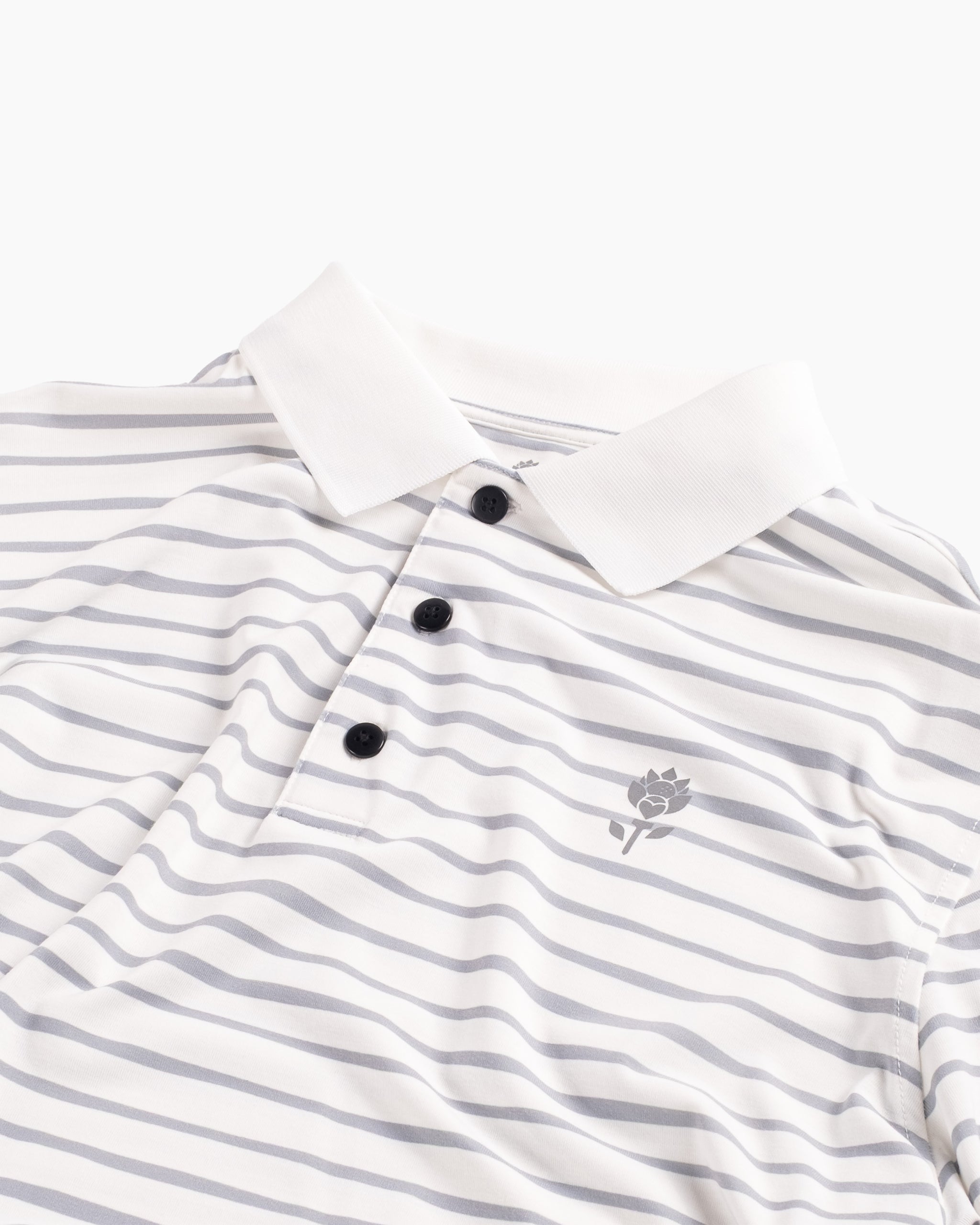 Phantom Polo Stripe White | Performance Golf Polo | Fiori Golf
