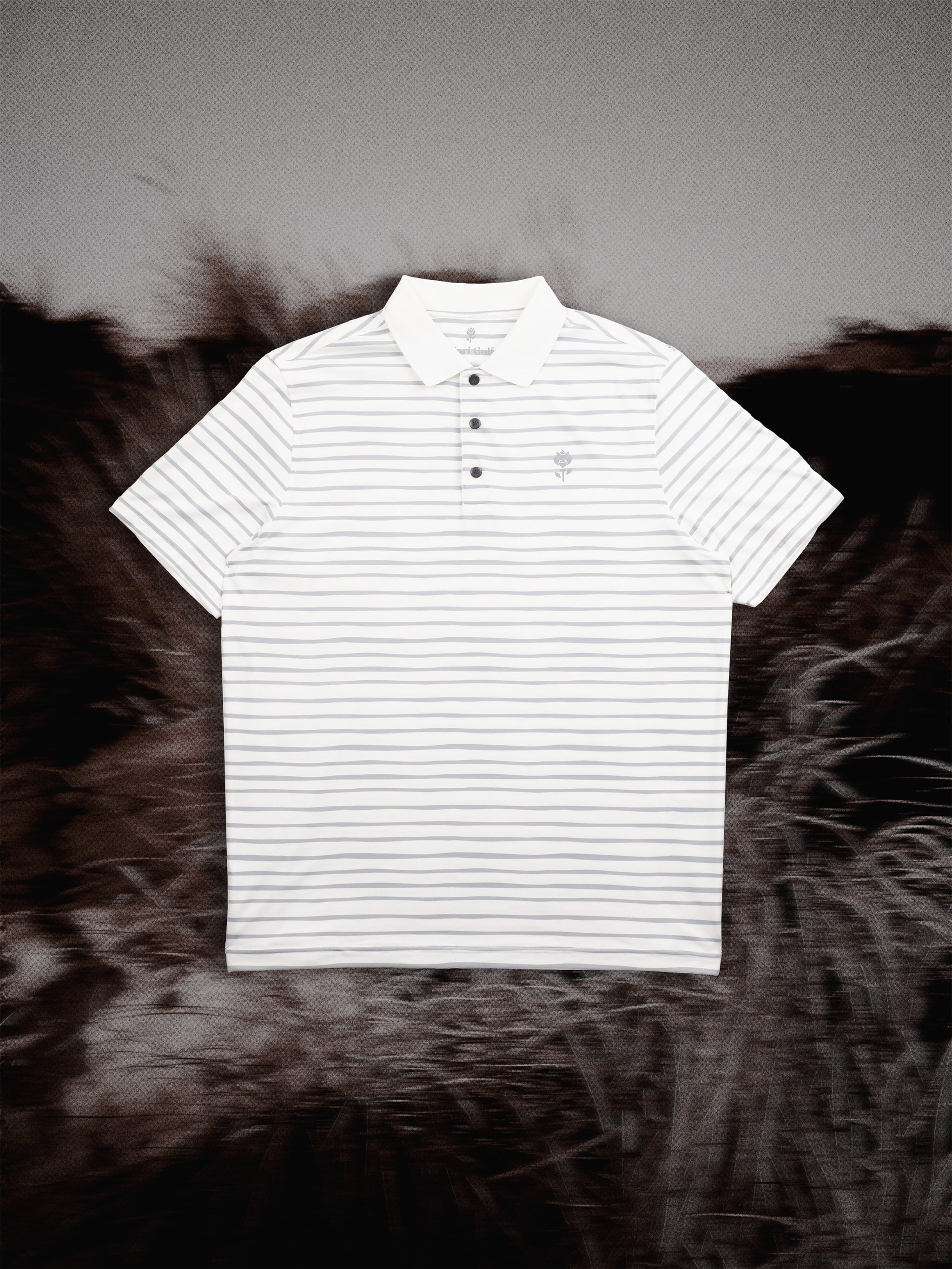 Phantom Polo Stripe White | Performance Golf Polo | Fiori Golf