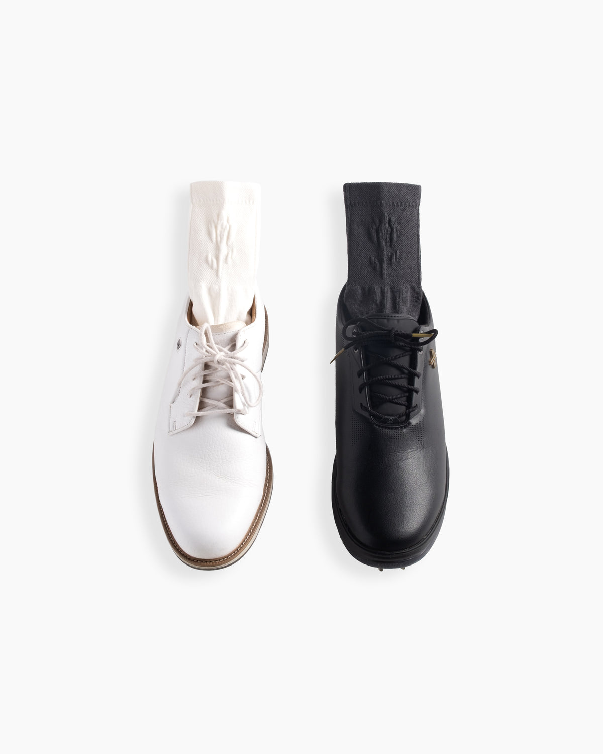 Fiori Embossed Socks on shoe — combo pack styled by Fiori Golf