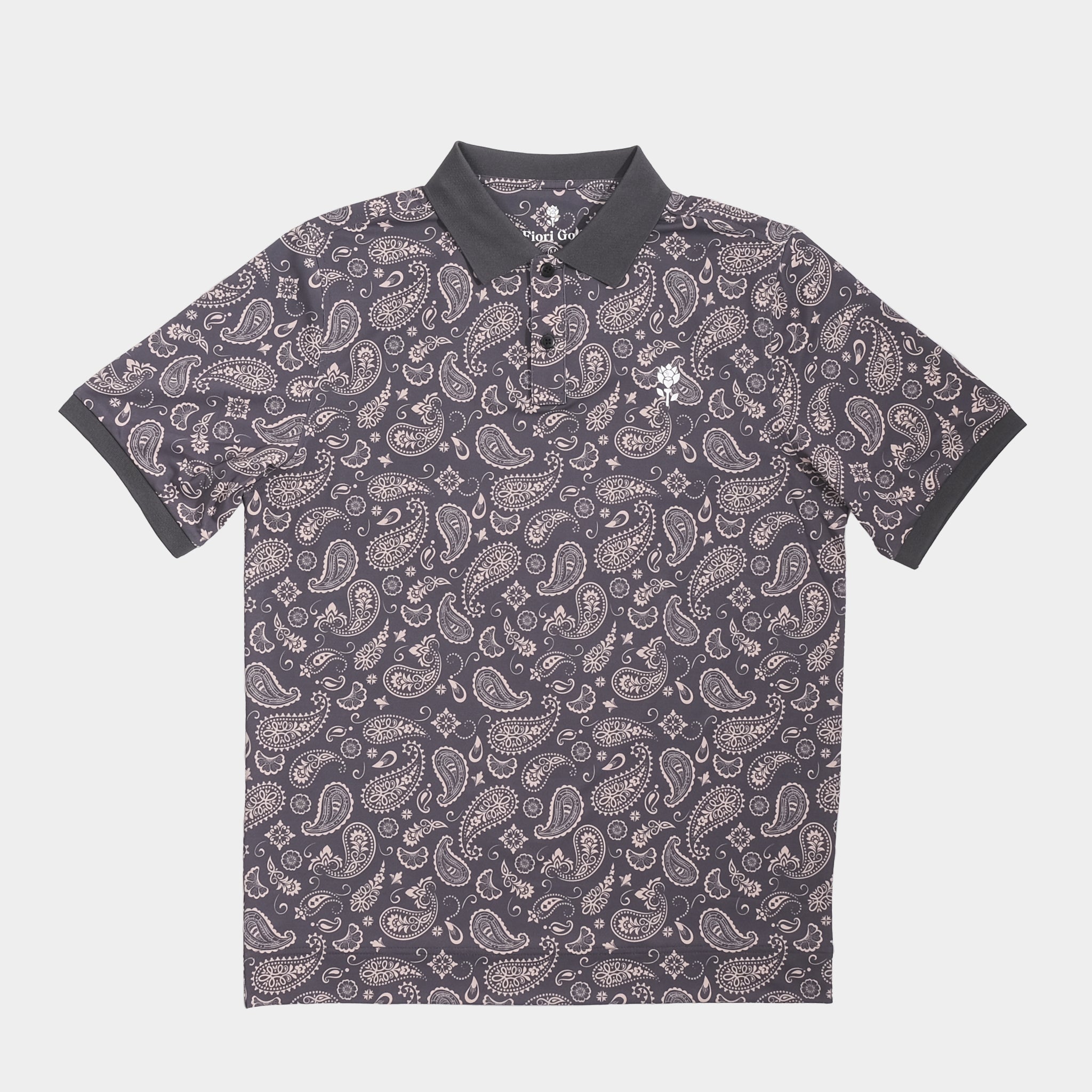 Paisley print collar polo shirt hotsell